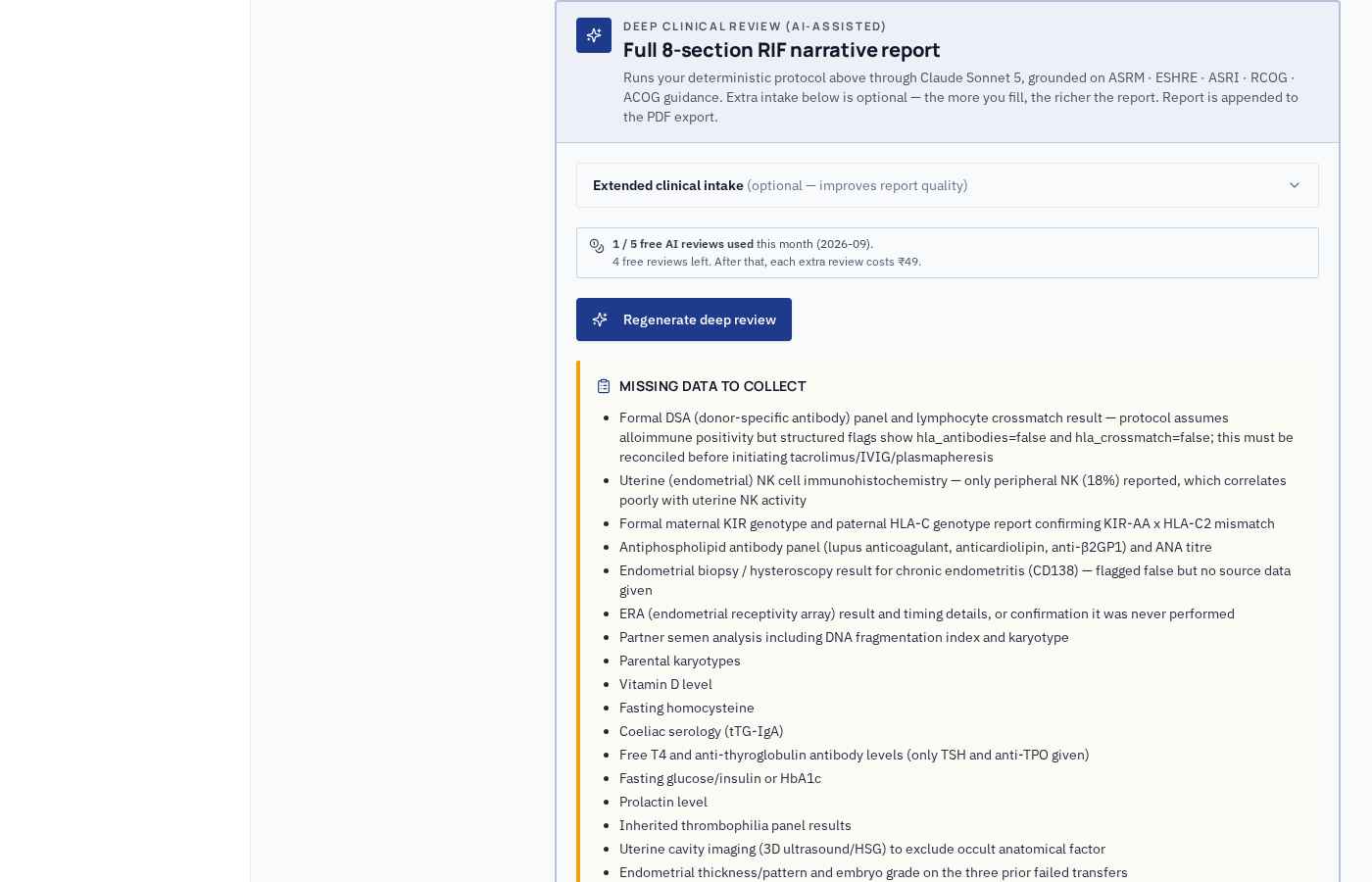 RIF workflow · deep clinical review